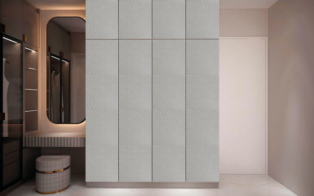 Armario revestido con chapa metálica estampada